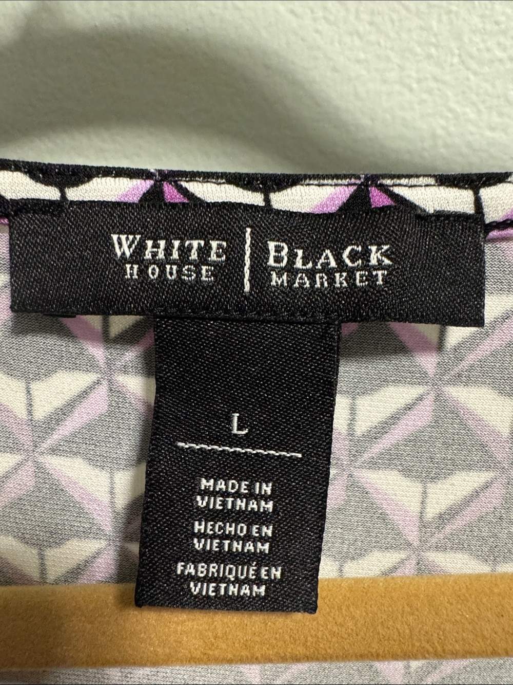 White House Black Market Black and Purple Geometric Cowl Neck Tank - Picture 2 of 6